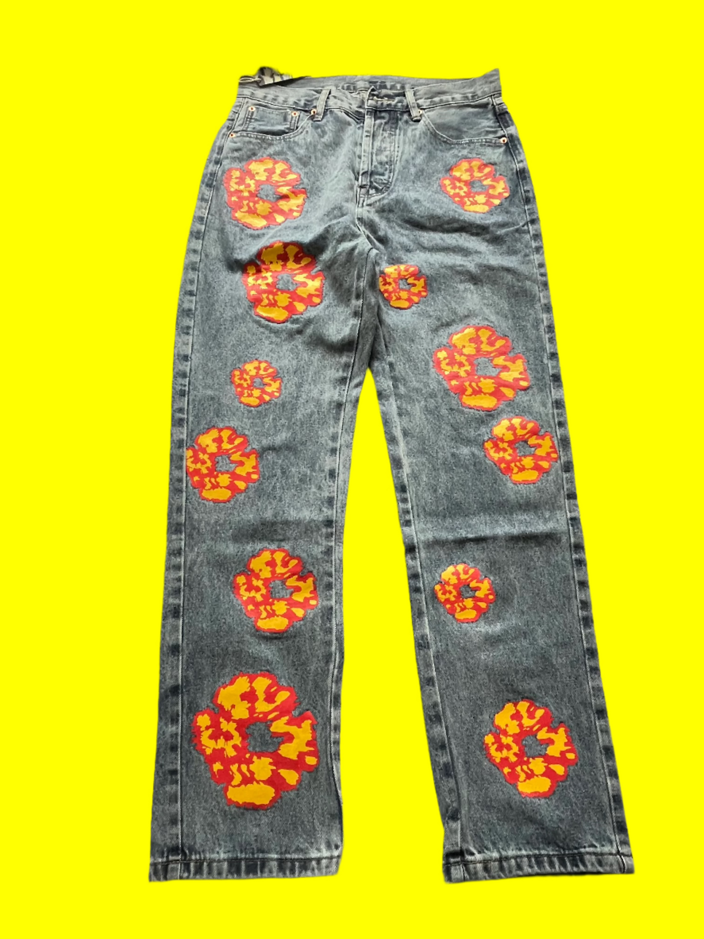 Flower 100% High Quality Decorated Denim