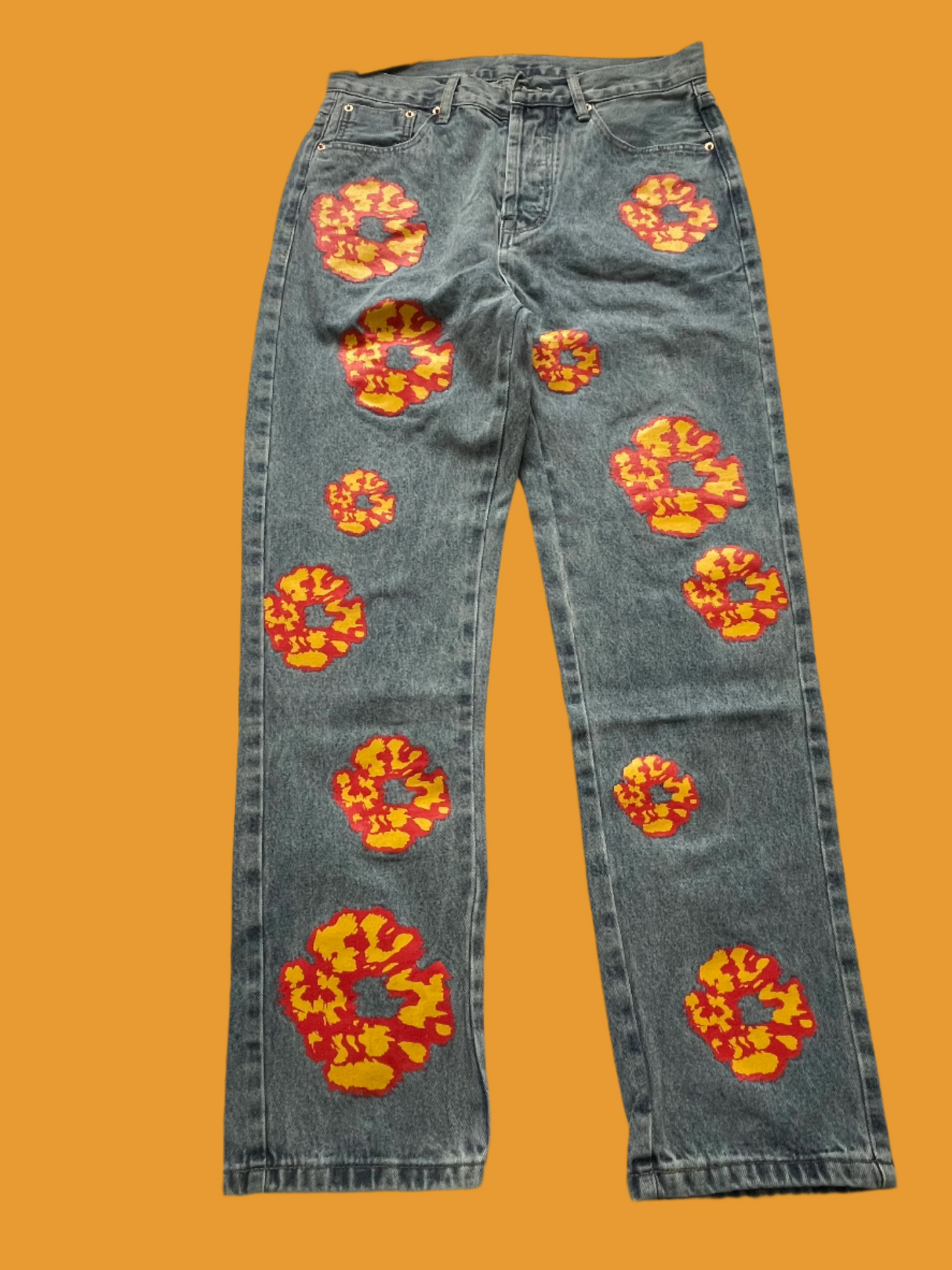 Flower 100% High Quality Decorated Denim