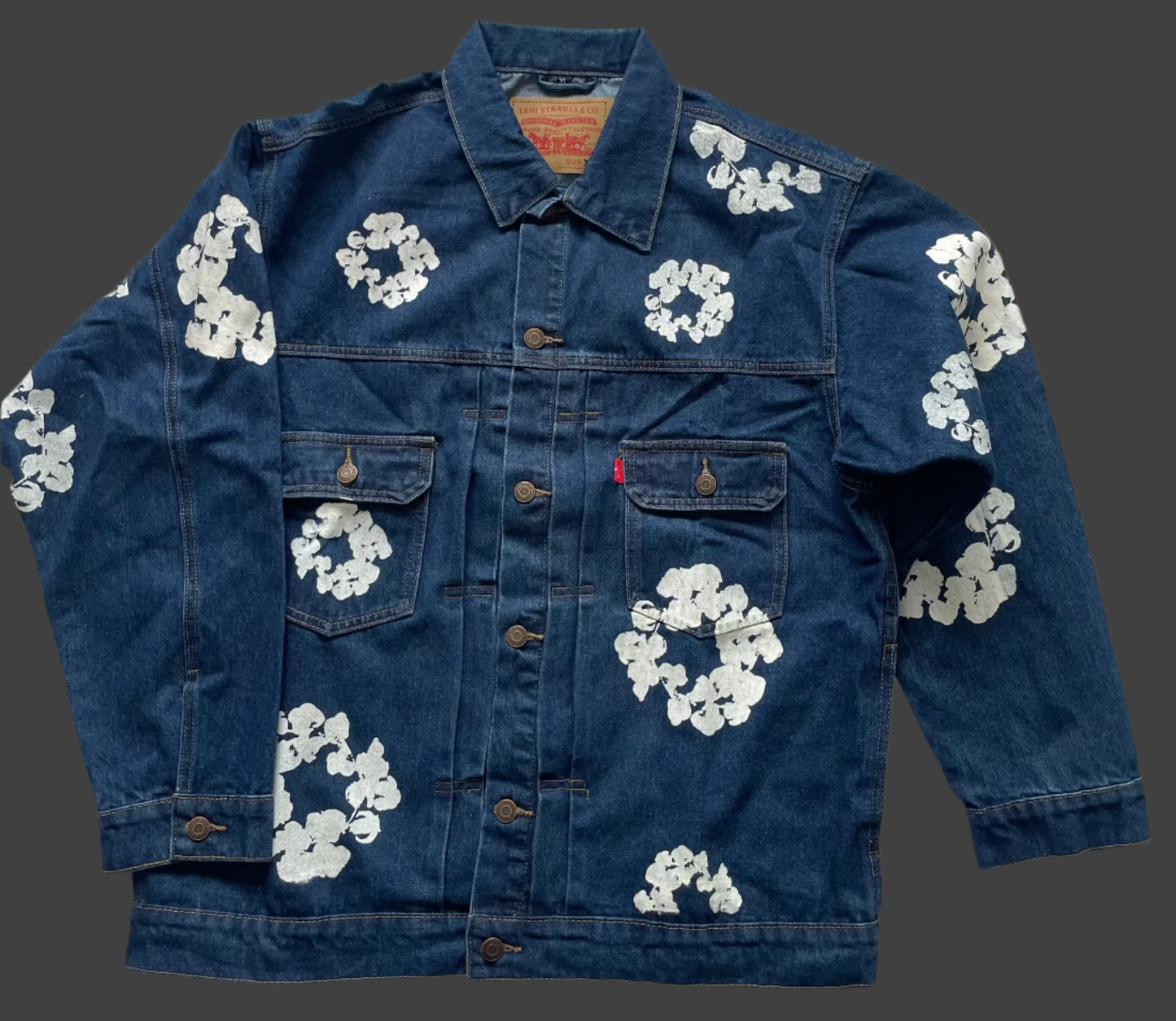 Flower-decorated Denim Jacket