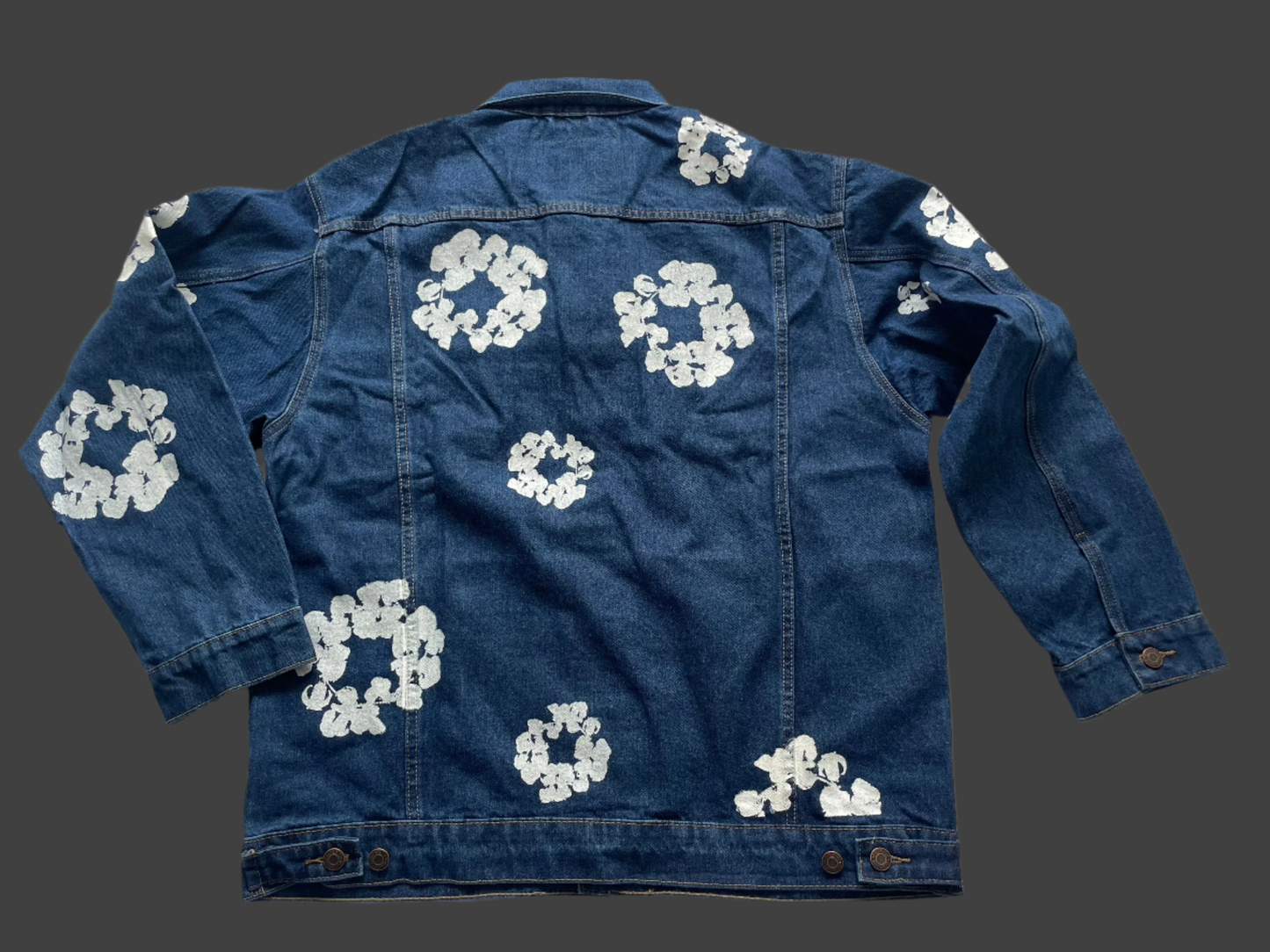 Flower-decorated Denim Jacket