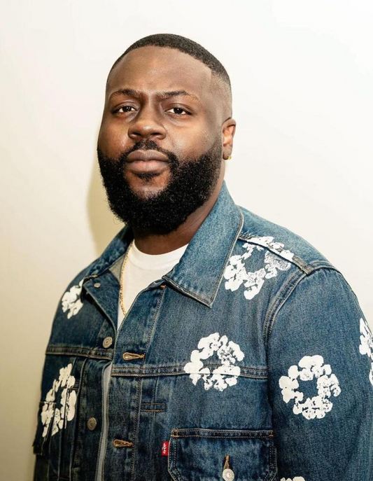Flower-decorated Denim Jacket
